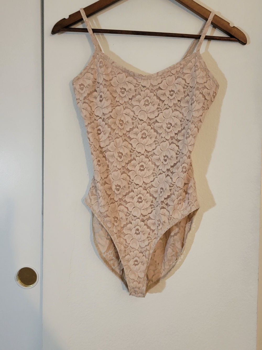 Ann Taylor Blush Lace Camisole Bodysuit